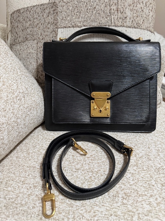 Handbags - Black Leather Top-Handle Satchel with Gold Hardware